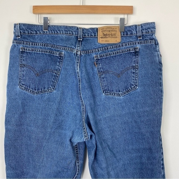 VINTAGE 90s LEVI’S 9922 Orange Tab Tapered Fit Tapered Leg Mom Jeans 22 Short - Picture 2 of 9